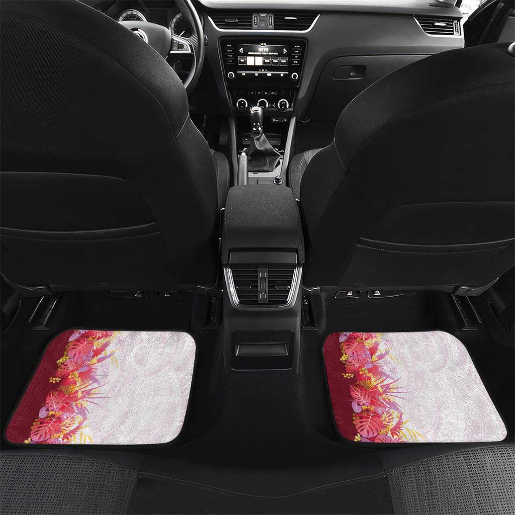 Hawaii Tropical Plant Akala Car Mats Vibrant Polynesian Pattern LT01 Set 2pcs - Back Pink - Polynesian Pride