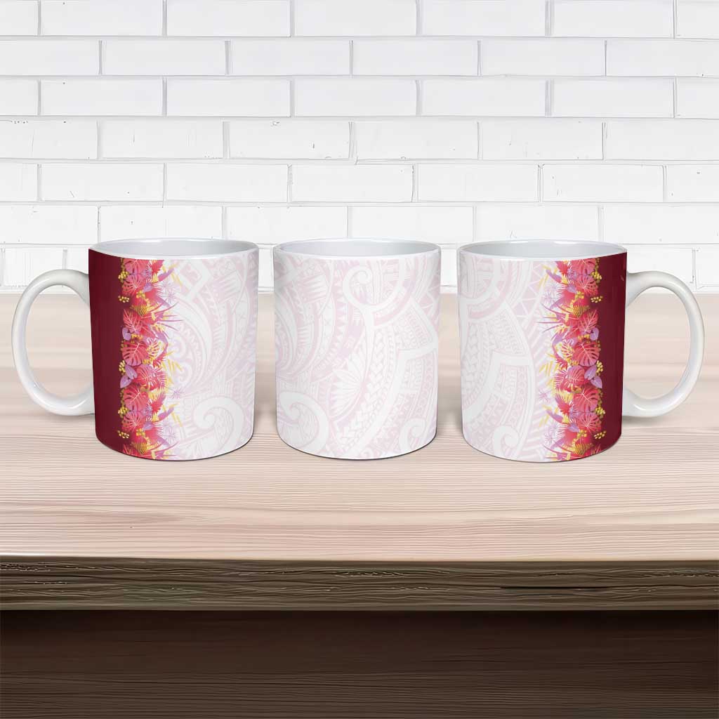 Hawaii Tropical Plant Akala Ceramic Mug Vibrant Polynesian Pattern LT01 - Polynesian Pride