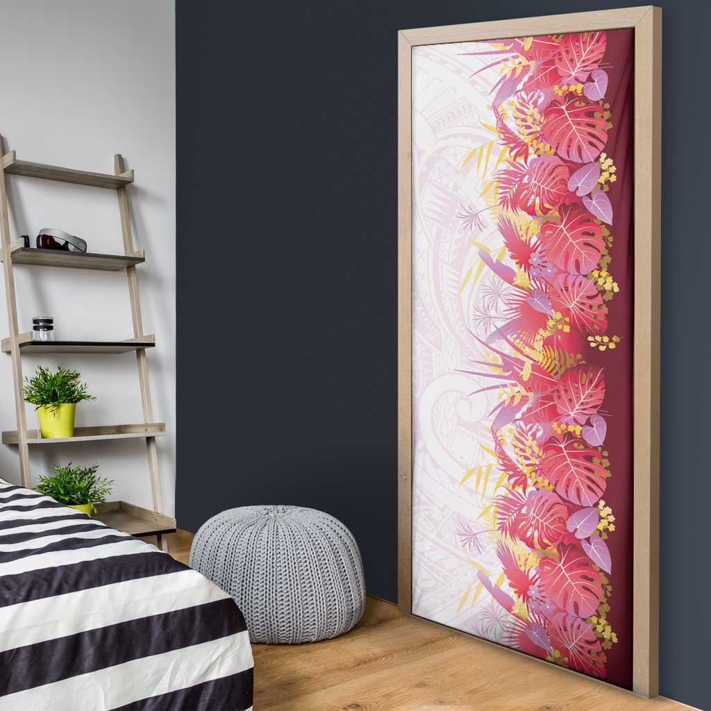 Hawaii Tropical Plant Akala Door Cover Vibrant Polynesian Pattern LT01 - Polynesian Pride