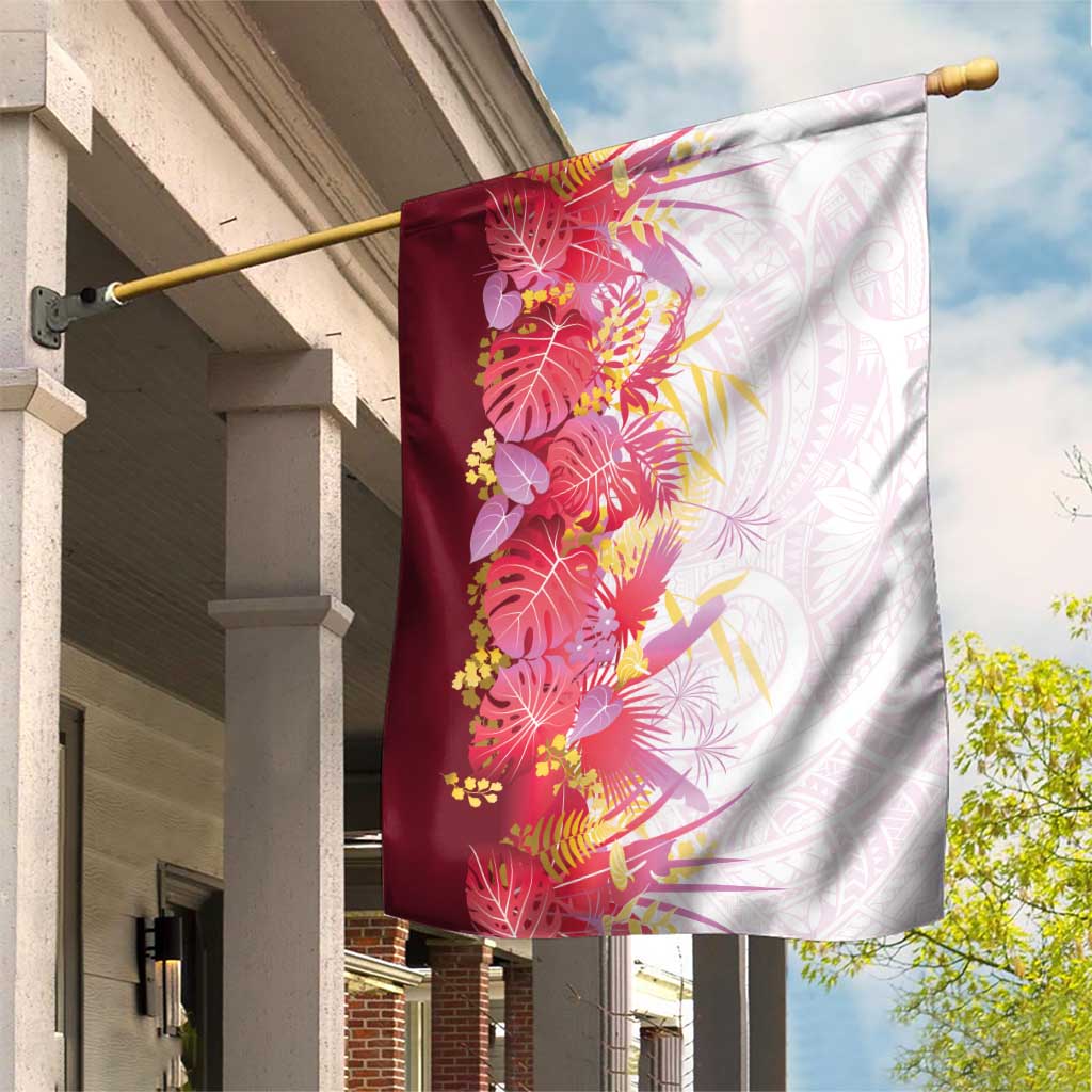 Hawaii Tropical Plant Akala Garden Flag Vibrant Polynesian Pattern LT01 House Flag Pink - Polynesian Pride