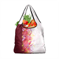 Hawaii Tropical Plant Akala Grocery Bag Vibrant Polynesian Pattern LT01 1-pack One Size Pink - Polynesian Pride