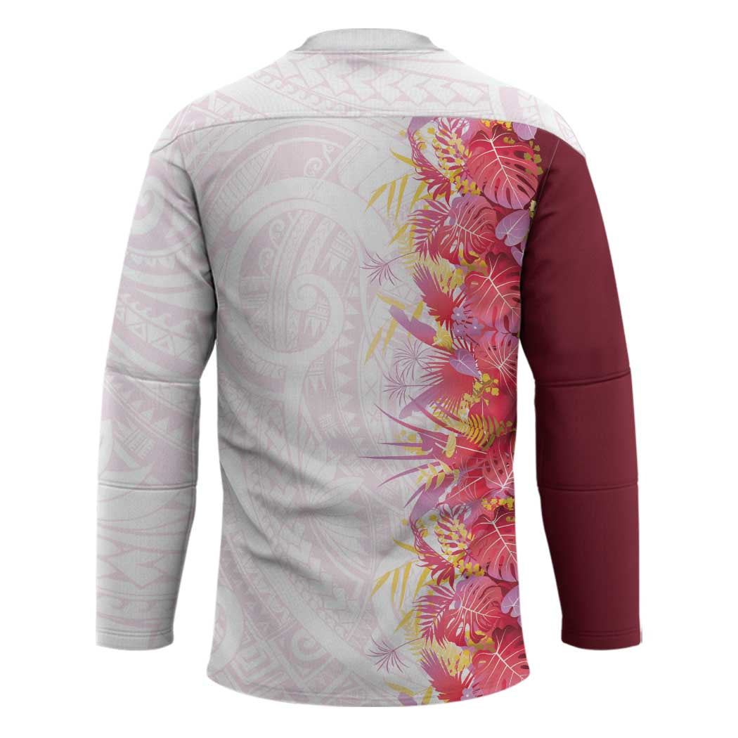 Hawaii Tropical Plant Akala Hockey Jersey Vibrant Polynesian Pattern LT01 - Polynesian Pride