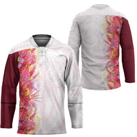 Hawaii Tropical Plant Akala Hockey Jersey Vibrant Polynesian Pattern LT01 - Polynesian Pride