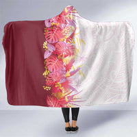 Hawaii Tropical Plant Akala Hooded Blanket Vibrant Polynesian Pattern LT01 One Size Pink - Polynesian Pride