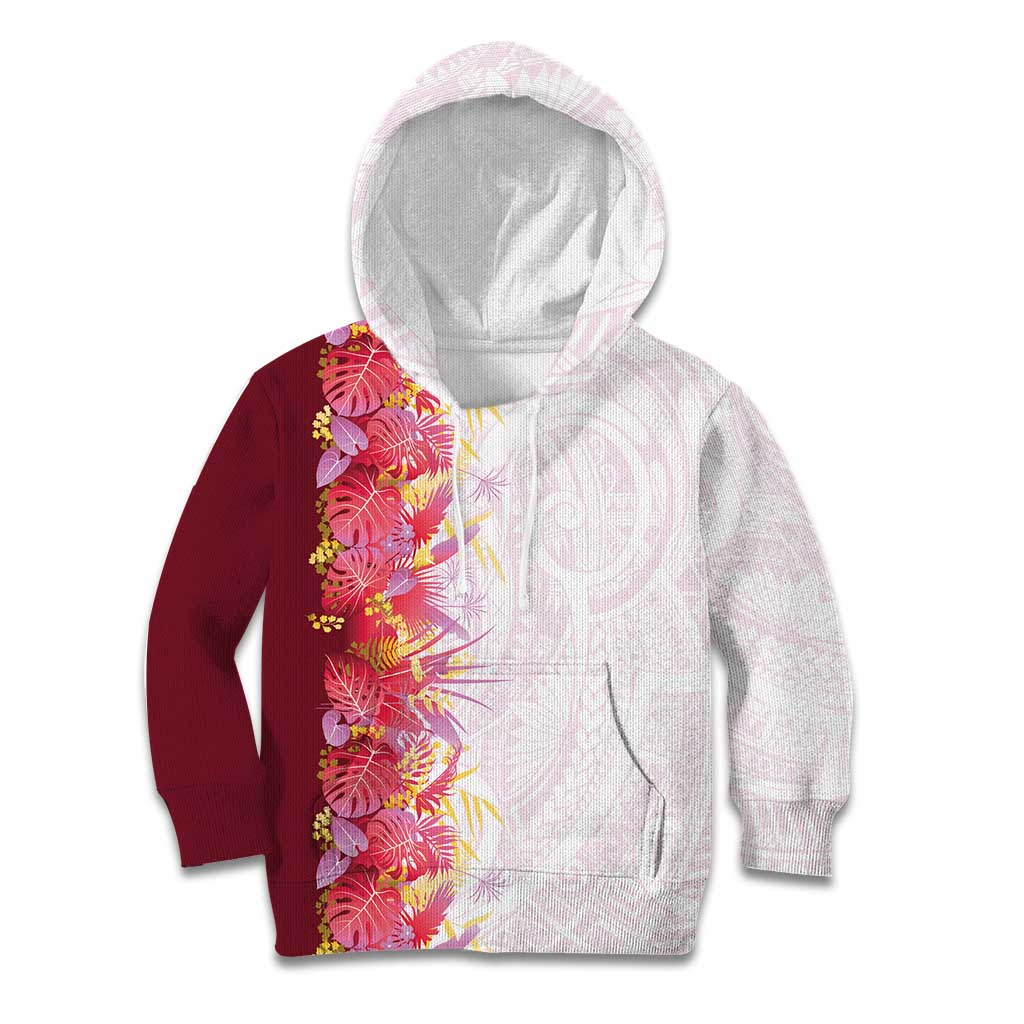 Hawaii Tropical Plant Akala Kid Hoodie Vibrant Polynesian Pattern LT01 Hoodie Pink - Polynesian Pride