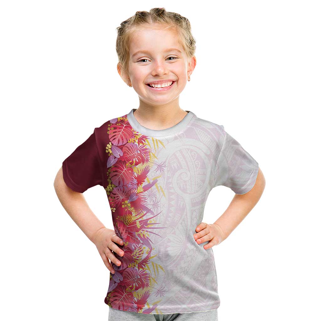 Hawaii Tropical Plant Akala Kid T Shirt Vibrant Polynesian Pattern LT01 Pink - Polynesian Pride