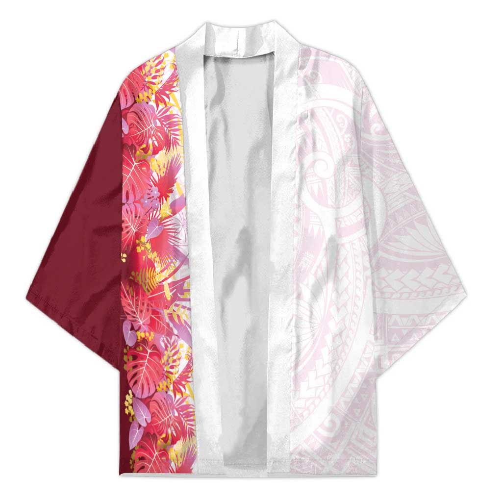 Hawaii Tropical Plant Akala Kimono Vibrant Polynesian Pattern LT01 Unisex Pink - Polynesian Pride
