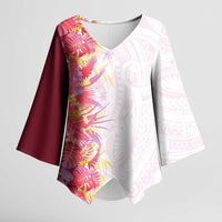 Hawaii Tropical Plant Akala Kimono Sleeve Blouse Vibrant Polynesian Pattern LT01 Female Pink - Polynesian Pride