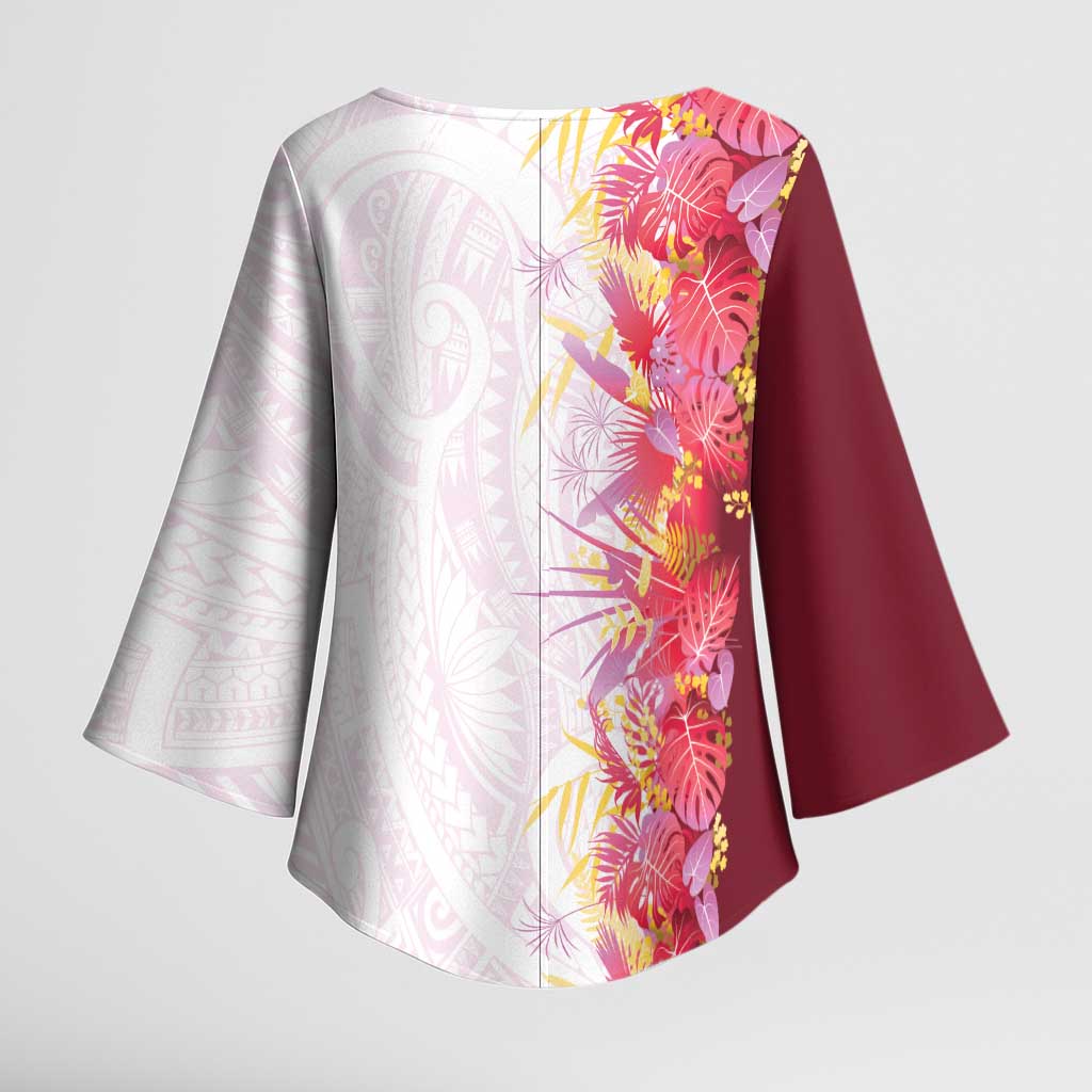 Hawaii Tropical Plant Akala Kimono Sleeve Blouse Vibrant Polynesian Pattern LT01 - Polynesian Pride