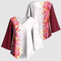 Hawaii Tropical Plant Akala Kimono Sleeve Blouse Vibrant Polynesian Pattern LT01 - Polynesian Pride