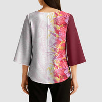 Hawaii Tropical Plant Akala Kimono Sleeve Blouse Vibrant Polynesian Pattern LT01 - Polynesian Pride