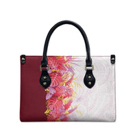 Hawaii Tropical Plant Akala Leather Bag Vibrant Polynesian Pattern LT01 - Polynesian Pride