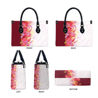 Hawaii Tropical Plant Akala Leather Bag Vibrant Polynesian Pattern LT01 - Polynesian Pride