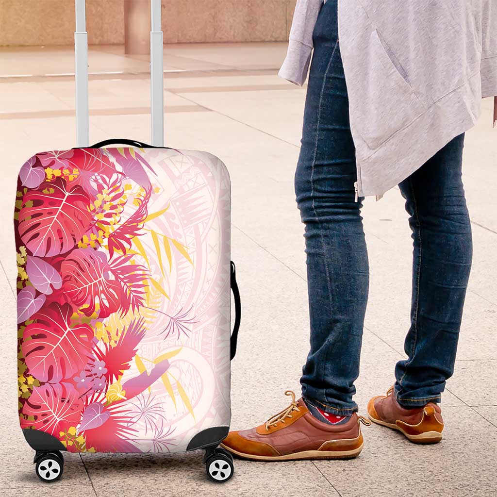 Hawaii Tropical Plant Akala Luggage Cover Vibrant Polynesian Pattern LT01 Pink - Polynesian Pride