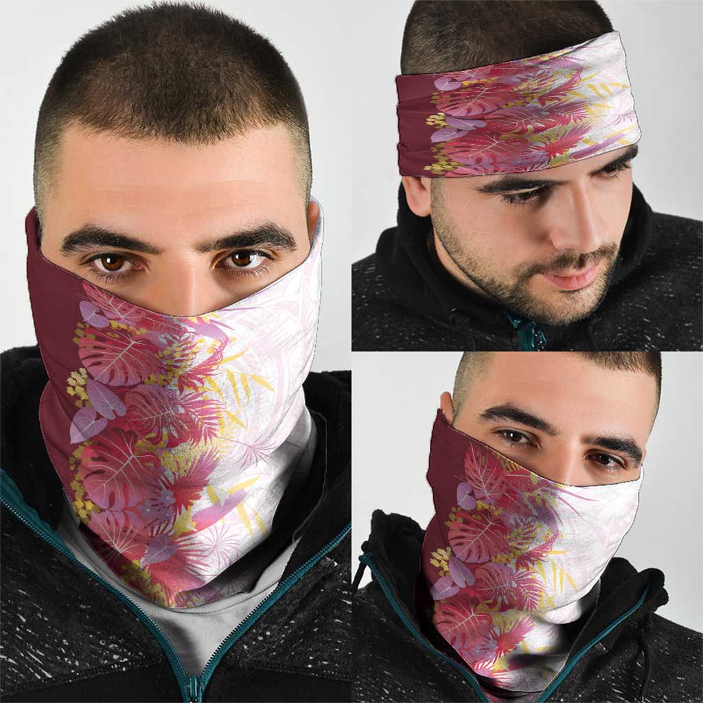 Hawaii Tropical Plant Akala Neck Gaiter Vibrant Polynesian Pattern LT01 - Polynesian Pride