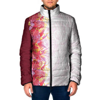 Hawaii Tropical Plant Akala Padded Jacket Vibrant Polynesian Pattern LT01 Men Pink - Polynesian Pride