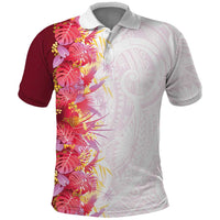 Hawaii Tropical Plant Akala Polo Shirt Vibrant Polynesian Pattern LT01 Pink - Polynesian Pride