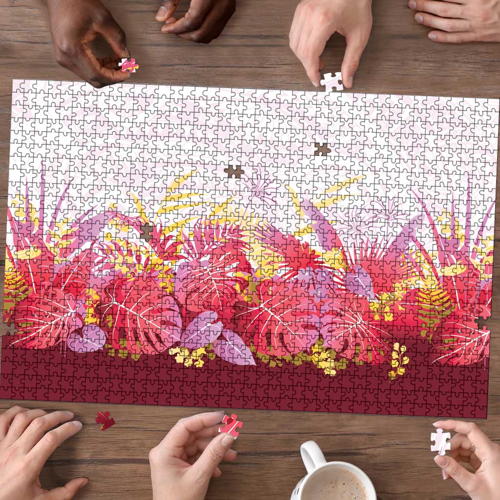Hawaii Tropical Plant Akala Puzzle Vibrant Polynesian Pattern LT01 - Polynesian Pride