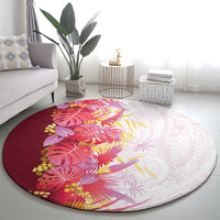Hawaii Tropical Plant Akala Round Carpet Vibrant Polynesian Pattern LT01 - Polynesian Pride