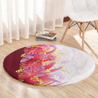 Hawaii Tropical Plant Akala Round Carpet Vibrant Polynesian Pattern LT01 - Polynesian Pride