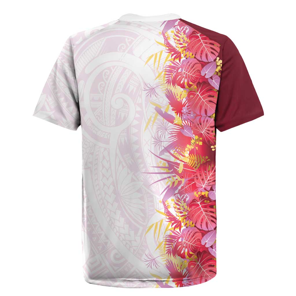 Hawaii Tropical Plant Akala Rugby Jersey Vibrant Polynesian Pattern LT01 - Polynesian Pride