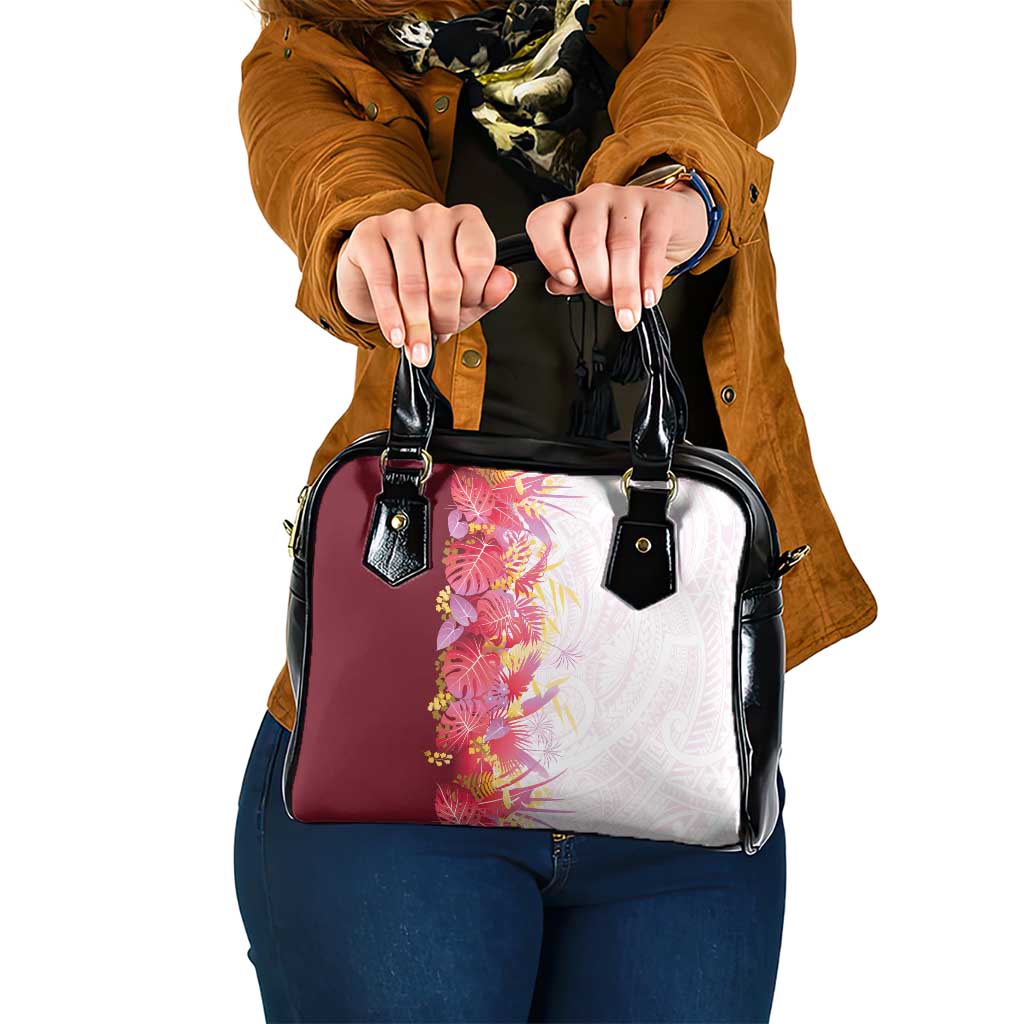 Hawaii Tropical Plant Akala Shoulder Handbag Vibrant Polynesian Pattern LT01 One Size Pink - Polynesian Pride