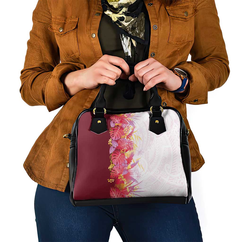 Hawaii Tropical Plant Akala Shoulder Handbag Vibrant Polynesian Pattern LT01 - Polynesian Pride