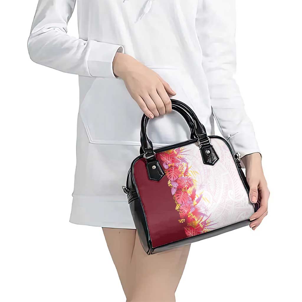 Hawaii Tropical Plant Akala Shoulder Handbag Vibrant Polynesian Pattern LT01 - Polynesian Pride