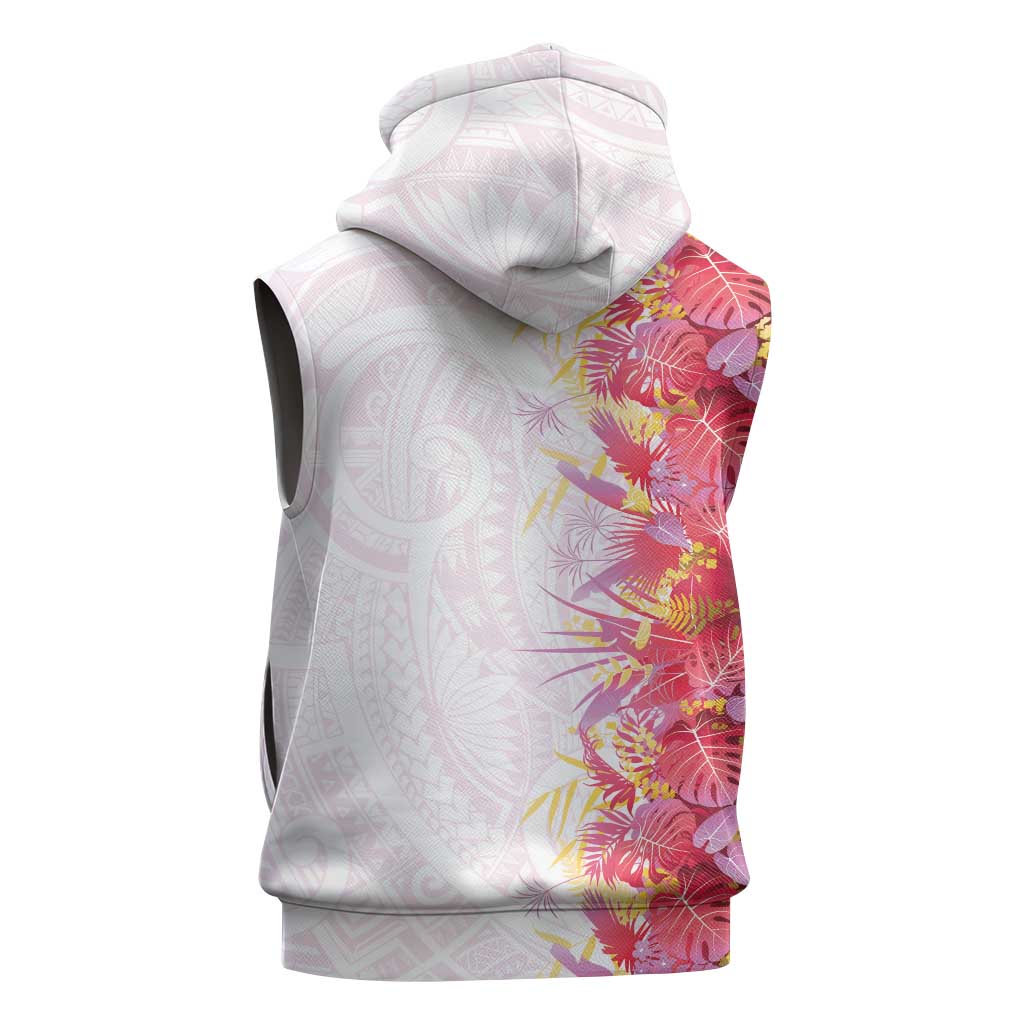Hawaii Tropical Plant Akala Sleeveless Hoodie Vibrant Polynesian Pattern LT01 - Polynesian Pride