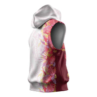 Hawaii Tropical Plant Akala Sleeveless Hoodie Vibrant Polynesian Pattern LT01 - Polynesian Pride