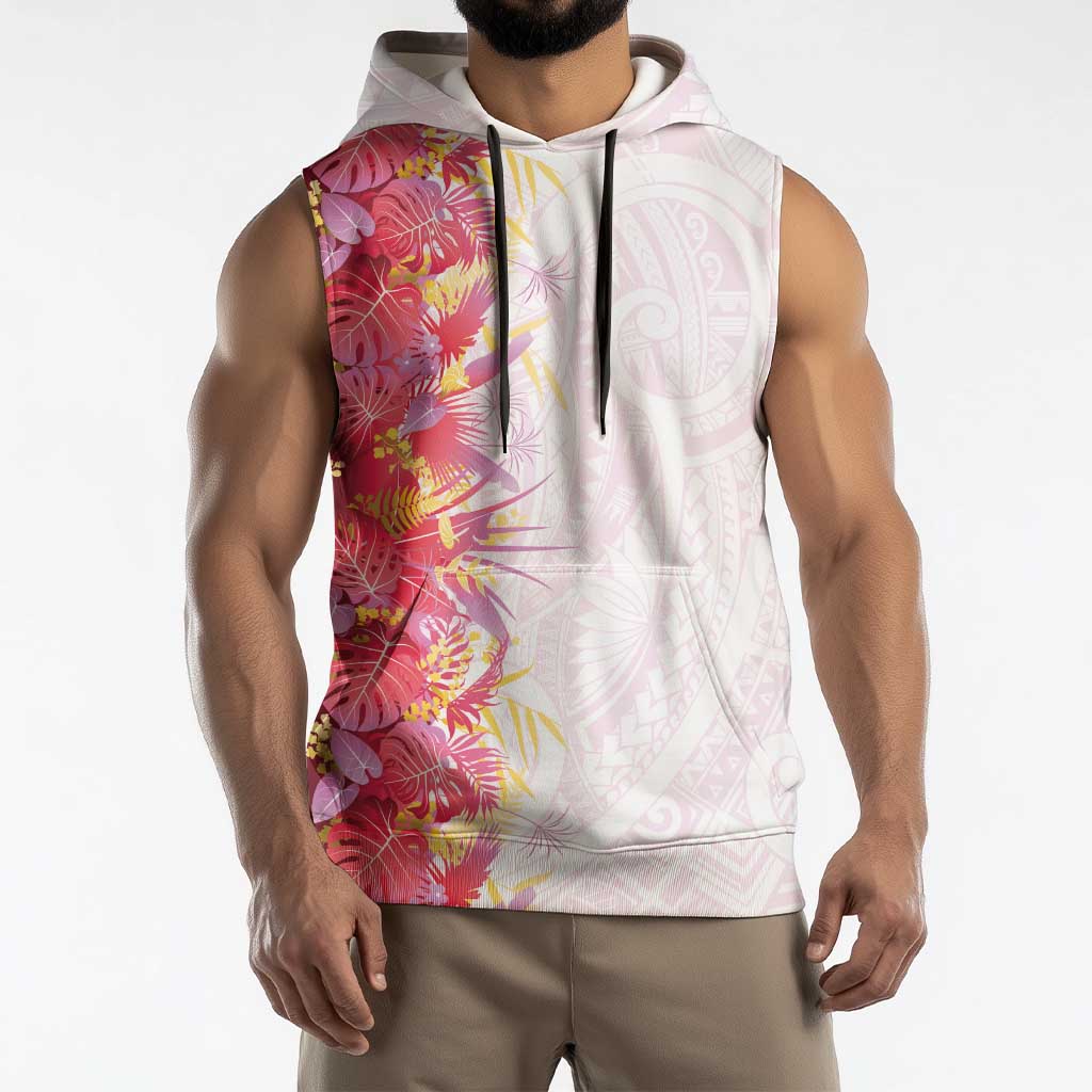 Hawaii Tropical Plant Akala Sleeveless Hoodie Vibrant Polynesian Pattern LT01 - Polynesian Pride