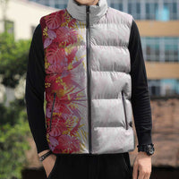 Hawaii Tropical Plant Akala Sleeveless Puffer Jacket Vibrant Polynesian Pattern LT01 - Polynesian Pride