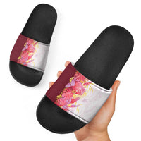 Hawaii Tropical Plant Akala Slide Sandals Vibrant Polynesian Pattern LT01 - Polynesian Pride