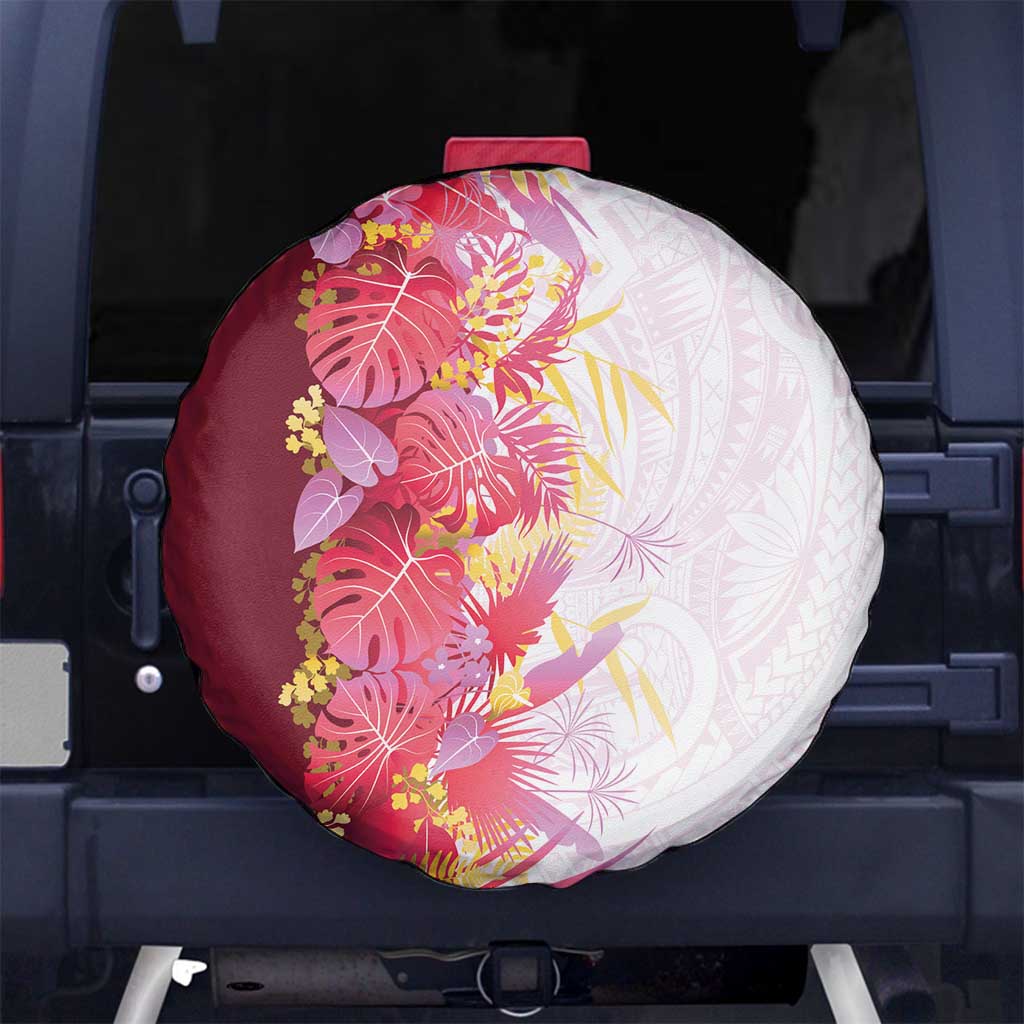 Hawaii Tropical Plant Akala Spare Tire Cover Vibrant Polynesian Pattern LT01 No hole Pink - Polynesian Pride
