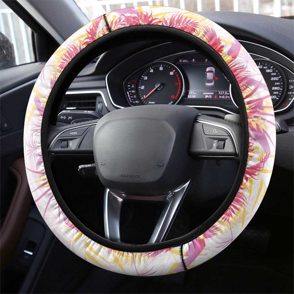 Hawaii Tropical Plant Akala Steering Wheel Cover Vibrant Polynesian Pattern LT01 - Polynesian Pride
