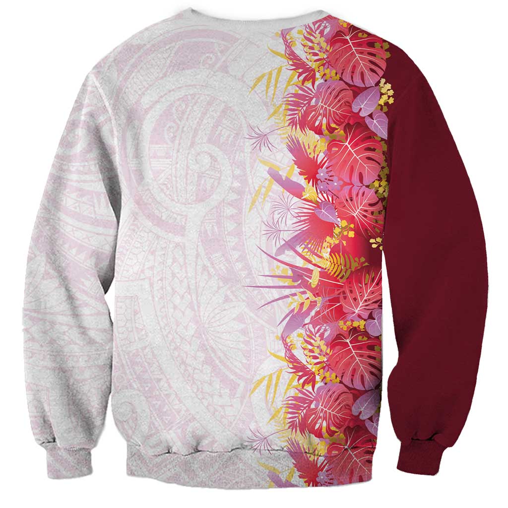Hawaii Tropical Plant Akala Sweatshirt Vibrant Polynesian Pattern LT01 - Polynesian Pride