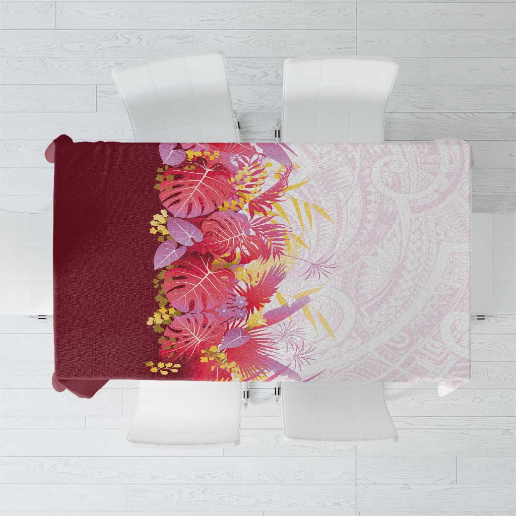 Hawaii Tropical Plant Akala Tablecloth Vibrant Polynesian Pattern