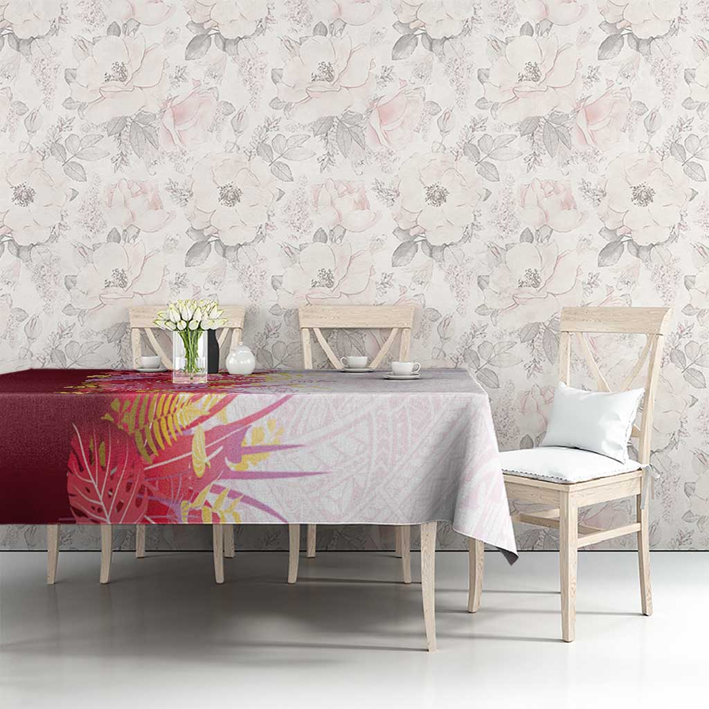 Hawaii Tropical Plant Akala Tablecloth Vibrant Polynesian Pattern