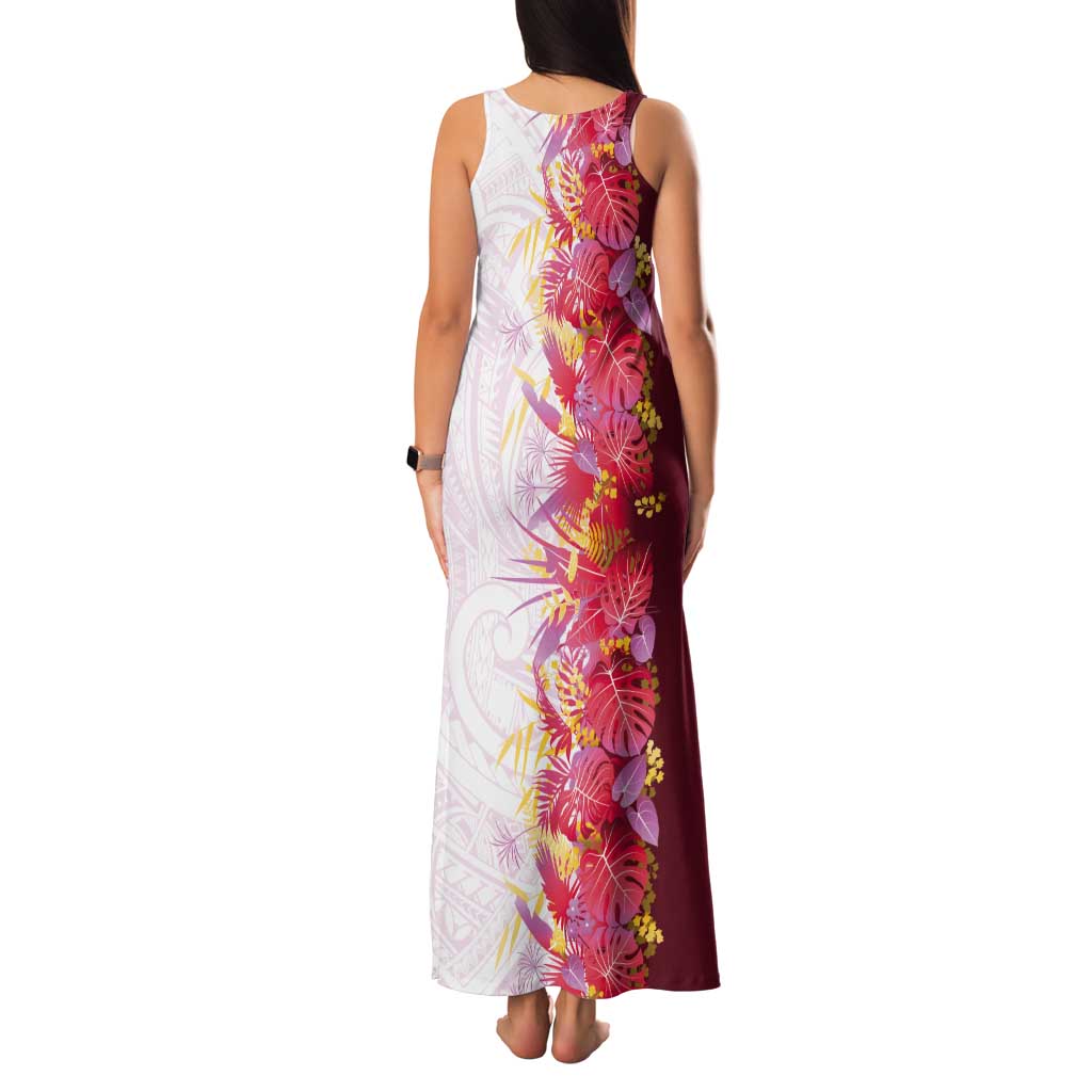 Hawaii Tropical Plant Akala Tank Maxi Dress Vibrant Polynesian Pattern LT01 - Polynesian Pride