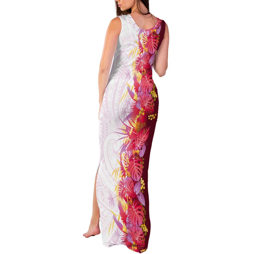 Hawaii Tropical Plant Akala Tank Maxi Dress Vibrant Polynesian Pattern LT01 - Polynesian Pride