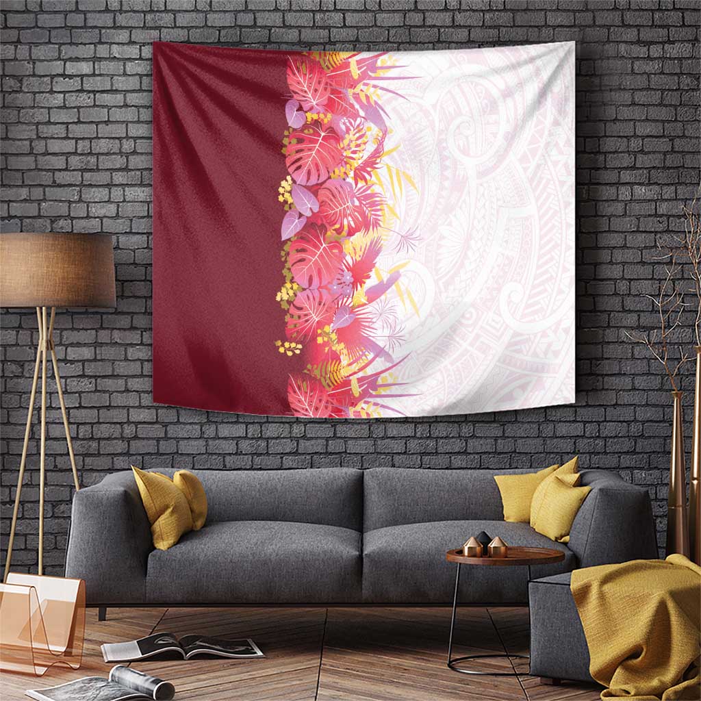 Hawaii Tropical Plant Akala Tapestry Vibrant Polynesian Pattern LT01 Pink - Polynesian Pride