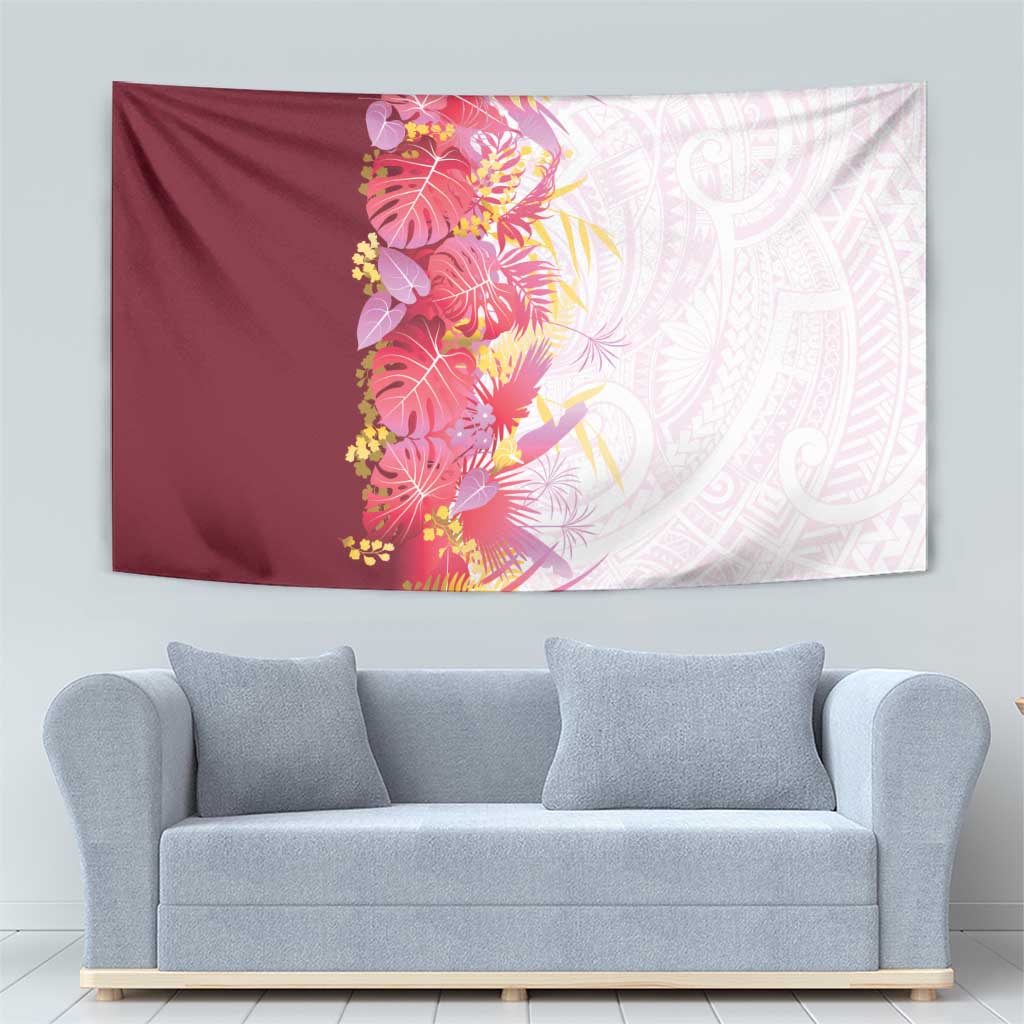 Hawaii Tropical Plant Akala Tapestry Vibrant Polynesian Pattern LT01 - Polynesian Pride