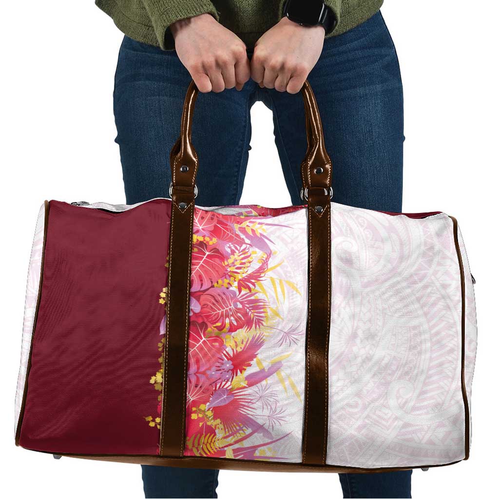 Hawaii Tropical Plant Akala Travel Bag Vibrant Polynesian Pattern LT01 Pink - Polynesian Pride
