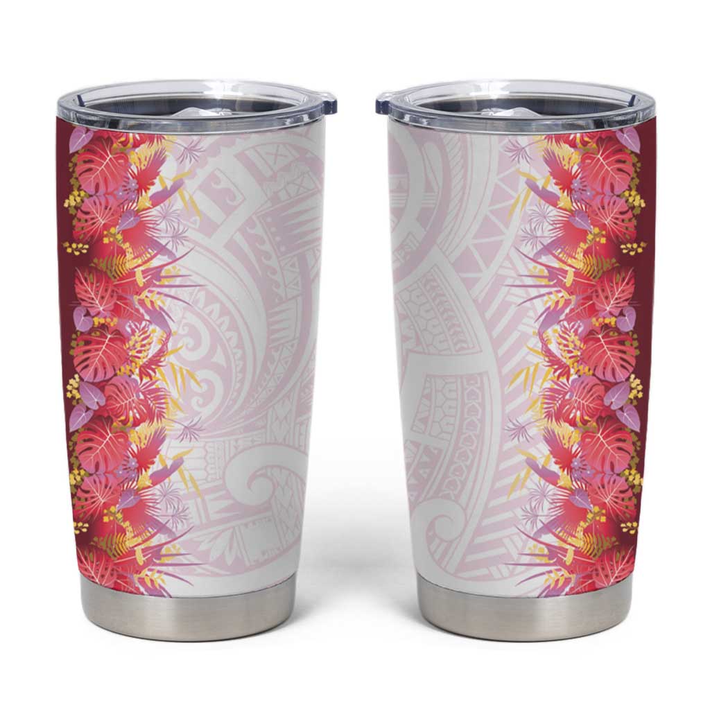 Hawaii Tropical Plant Akala Tumbler Cup Vibrant Polynesian Pattern LT01 Pink - Polynesian Pride