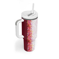 Hawaii Tropical Plant Akala Tumbler With Handle Vibrant Polynesian Pattern LT01 - Polynesian Pride