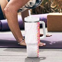 Hawaii Tropical Plant Akala Tumbler With Handle Vibrant Polynesian Pattern LT01 - Polynesian Pride