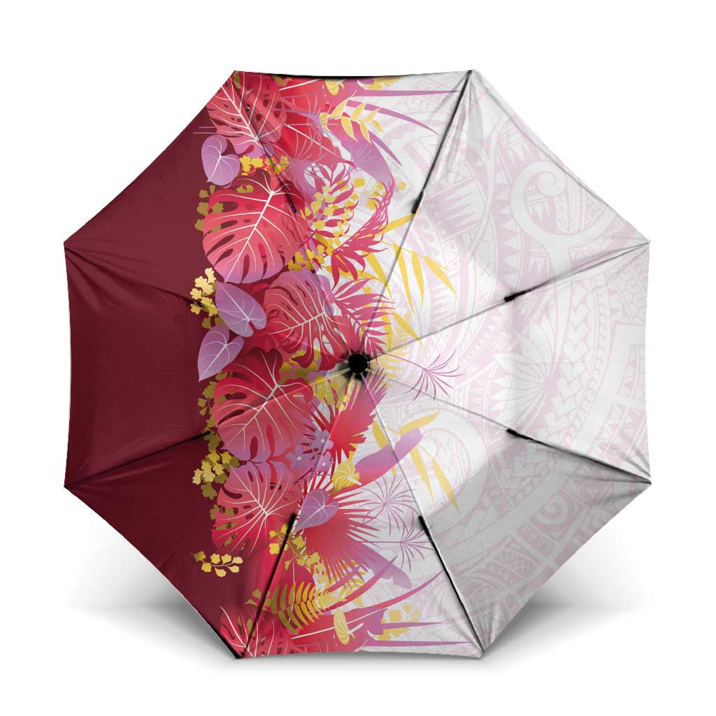 Hawaii Tropical Plant Akala Umbrella Vibrant Polynesian Pattern LT01 One Size Folded 11.42 inch Opened Diameter 37.4 inch Pink - Polynesian Pride