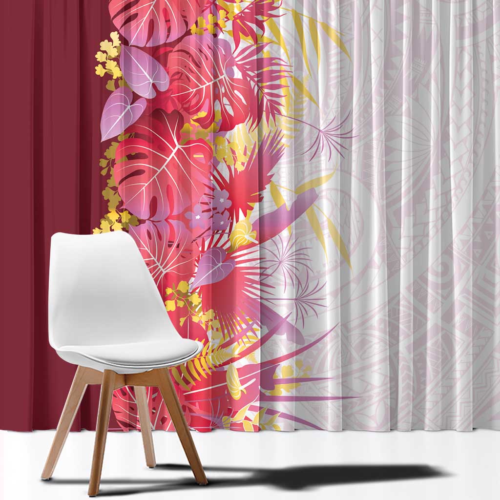 Hawaii Tropical Plant Akala Window Curtain Vibrant Polynesian Pattern LT01 - Polynesian Pride