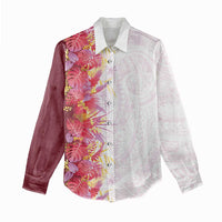 Hawaii Tropical Plant Akala Women Casual Shirt Vibrant Polynesian Pattern LT01 - Polynesian Pride
