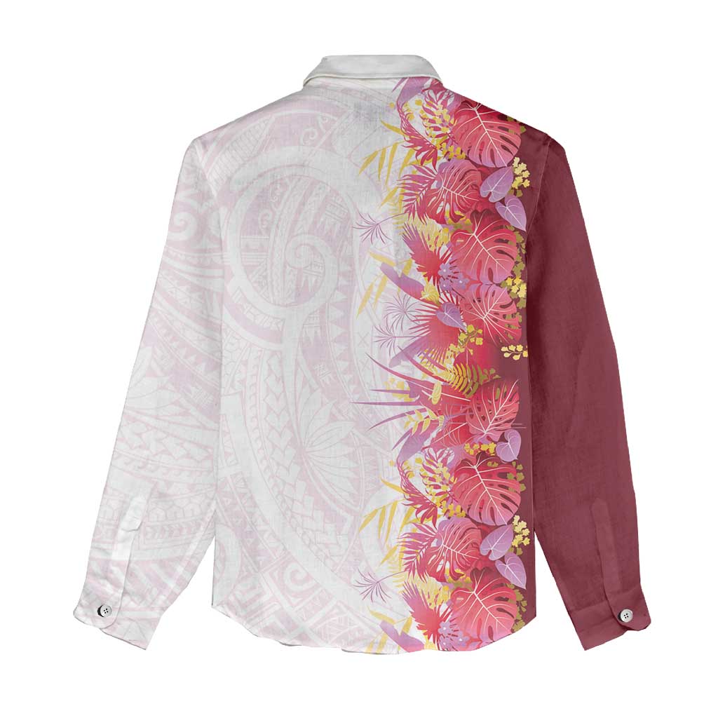 Hawaii Tropical Plant Akala Women Casual Shirt Vibrant Polynesian Pattern LT01 - Polynesian Pride